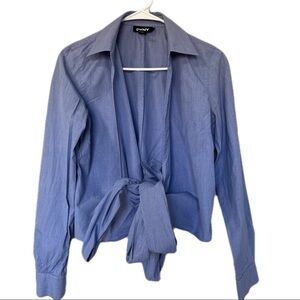 DKNY Blue Long Sleeve Size 6 100% Cotton